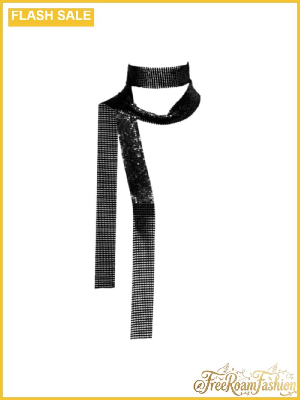Metal Sequin Skinny Scarf Glitter Neck Wrap for Stage Prom Party
